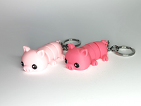Piggy Buddy Keychain & Magnet – Cute Flexible Animal Charm