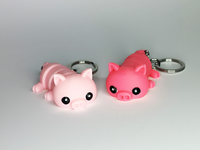 Piggy Buddy Keychain & Magnet – Cute Flexible Animal Charm