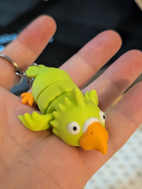 Parrot Buddy Keychain & Magnet – Cute Flexible Animal Charm
