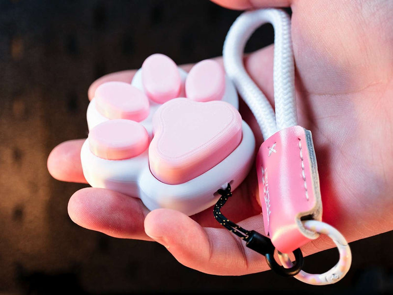 Cute Cat Paw Clicker Keychain | Pocket Fidget Toy & Stress Reliever
